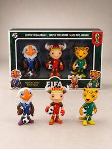 FIFA 2026 World Cup Mascot Figure, Clutch The Bald Eagle, Meple The , Zayu The Jaguar Anime Action Figure, Soccer Football Merchandise Gift For Friends Birthday, PC Case Ornament, Home Decor, Aesthetic - Multicolor - View 9