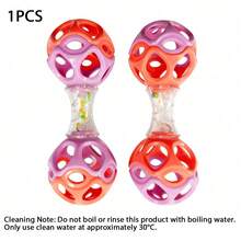 1 Buah Mainan Kerincingan Bayi Gaya Dumbbell, Mainan Genggam Sensorik Bayi Bola Ganda Berongga dengan Manik Warna-warni di Dalam, Mainan Latihan Menggenggam untuk Perkembangan Dini, Hadiah Bayi Baru Lahir, Shower Bayi, Ulang Tahun dan Hari Raya - MultiWarna - View 15