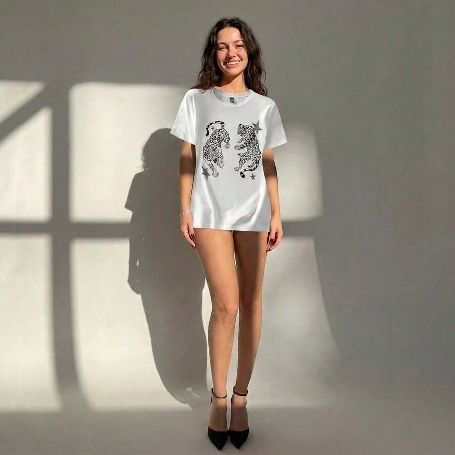 Women T-Shirts - 老虎 - 查看 1