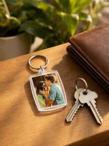 1/3/5Pcs Personalized Photo Keychain, Custom Picture Keyring, Perfect Father's Day Gift For Dad, Family Memorial Keepsake For Birthday & Anniversary. - Multicolor - View 9