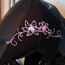 1 Pc Lily Flower Vinyl Car Decal, Cute Y2K Floral Sticker For Car Window Bumper Helmet, Easy To Apply - A - View 2