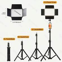 UEGOGO 10-Inch Professional LED Fill Light Kit With Adjustable Metal Tripod, Square Fill Light, USB Powered, 3 Lighting Modes, Suitable For Photography, Live Streaming, Video Recording, Video Calls And Studio Shooting - Black-1 - View 6