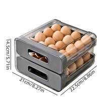32-Egg Capacity Refrigerator Egg Storage Rack - Transparent Plastic Drawer-Style Organizer, Space-Saving Design, Keeps Freshness, Compact Kitchen Storage, Durable Plastic, Essential Kitchen Item, Stylish Organizer, Sturdy Structure - Multiple Styles and Colors - View 12