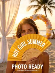 Personalized Photo Handheld Fan, Customized Bamboo Wood Folding Fan, Suitable For Weddings, Dance Events, Parties, Decorative Gifts - Multicolor - View 7