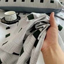 1件幾何圖案印花床單,北歐風100%純棉,不含枕套 - 彩色 - 查看 3
