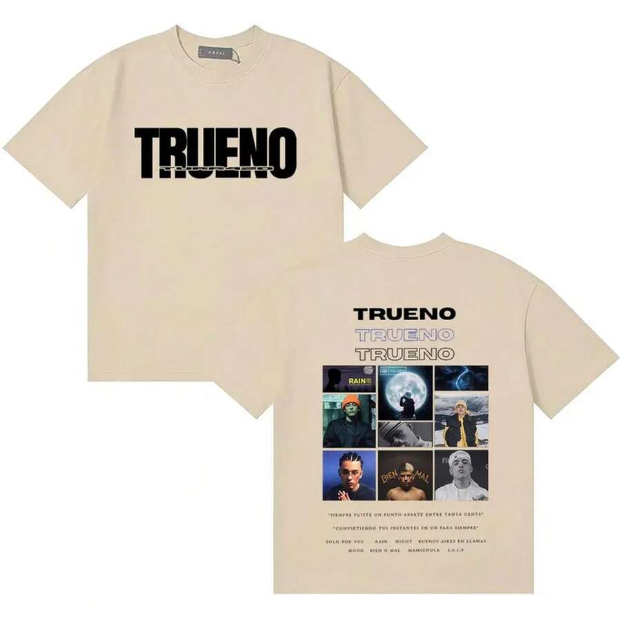 Rapper Trueno 2026 New Graphic Merchandise T-Shirt For Men Women Gothic Style Cotton Short Sleeve Summer 90s Oversized Comfortable T-Shirts Unisex - Color 2 - View 1