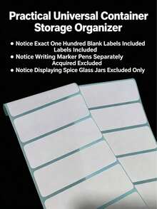 100 piezas Etiquetas de papel para alimentos en blanco, impermeables y autoadhesivas, pegatinas para cocina y despensa para frascos - 60*40 mm - Ver 9