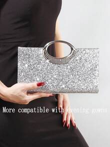 Fashion Sparkling Crystal Rhinestone Clutch Purse, Luxury Shiny Rhinestone Evening Handbag For Prom, Party, Ball, Birthday Celebration, Bridal Clutch, - Gold - View 6