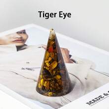 1件錐形天然石戒指架裝飾品,青金石虎眼石粉晶珠寶展示架,優雅桌面戒指收納整理架 - 滴膠戒指托 - 查看 13