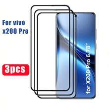 3片裝 3D 曲面鋼化玻璃螢幕保護貼，適用 X300 Pro/X300/V70/Lite/V50/V50 Lite/X200 Pro，高清全螢幕，防刮耐磨，易於安裝 - 無色 - 查看 16