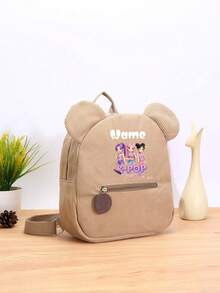 1pc Mini Back To School Personalized Customized Backpack, Casual Versatile K-POP Theme Print, Zipper Closure Nylon Material, Adjustable Shoulder Straps, Hand-Carry, Suitable For School, Shopping, Daily Outings, Outdoor Trips. Birthday Gift. - Multicolor - View 5
