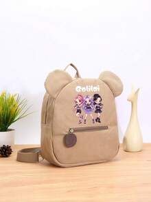 1pc Mini Back To School Personalized Customized Backpack, Casual Versatile K-POP Theme Print, Zipper Closure Nylon Material, Adjustable Shoulder Strap, Hand-Carry, Suitable For School, Shopping, Daily Outings, Outdoor Trips. Birthday Gift. - Multicolor - View 5