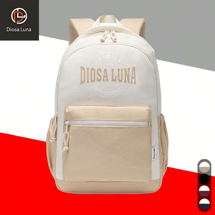 DIOSA LUNA Mochila Unisex Gran Capacidad Material Resistente y Duradero para Hombre Mujer, Mochila Escolar Ideal para Escuela Trabajo y Salidas Diarias A1004 - Albaricoque - Ver 1