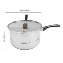 Stainless Steel Popcorn Maker, 10 Liters, Manual Crank, For Homemade Popcorn - A - View 2