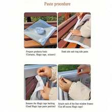 1pc Self-Adhesive Window Screen, Summer Home Invisible Insect Net, Easy To Install - Gray Mesh With White Trim - View 11