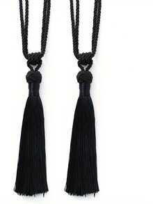 1/2 Set Handmade Braided Single Rope Tassel Curtain Tiebacks, Creative Easy-To-Hang Curtain Storage Straps, Adjustable, Rope Decor Set For Bedroom And Dining Room - Multicolor - View 16
