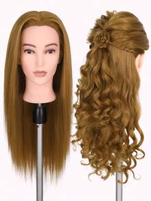 26 Inch Professional Cosmetology Mannequin Head With Unique Realistic Face – Heat Resistant Synthetic Hair For Cutting & Styling Practice, Makeup-Friendly Training Head , Braiding Practice Suitable, Halloween - View 10