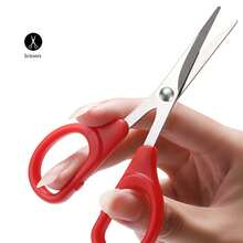 1pc Safety Cover Small Scissors Straight Blade Beauty Scissors Eyebrow Trimming Makeup Scissors Office Study Craft Scissors Random Color - Single Piece - View 2