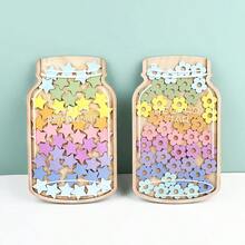 1 Set Star Reward Jar, 45 Stars Or Flowers, Student Prizes, With Vibrant Floral Design, As Positive Behavior Incentive And Basic , First Day Of School - Multicolor - View 2