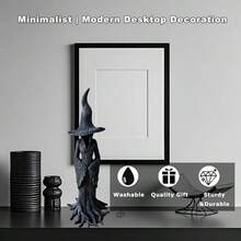 1pc Halloween Decor Gothic Resin Witch Statue Vintage Magician Ornament Dark Fantasy Accessory - View 1