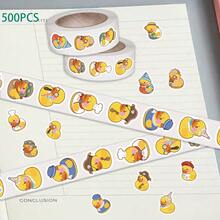 500 Sheets/Roll Rubber Duck Fancy Cartoon Roll Stickers DIY Decor Notebook Phone Case Envelope Skateboard Decals - Multicolor - View 1