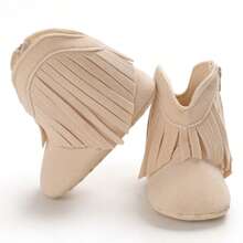 Classic Infant Tassel Design Casual Boots, Soft Sole Comfortable Walking Shoes For Newborns, Suitable For Spring And Autumn - Apricot - View 5