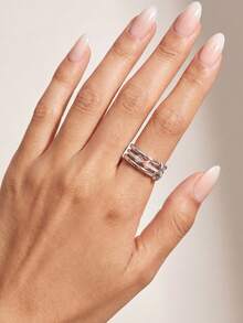 1 buah Cincin Abadi Wanita Vintage Perak Sterling S925, Hadiah Perhiasan Modis dan Indah - Perak - View 5