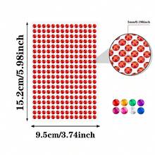 300/2400 piezas Pegatinas de strass de 5 mm, pegatinas de gemas, pegatinas de joyería autoadhesivas, pegatinas de strass brillantes para manualidades, decoración de maquillaje de ojos, adecuadas para ojos y uñas, múltiples estilos de pegatinas de strass acrílicas - A - Ver 2