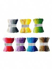 1 Set Of 8 Gradient Colors Embroidery Thread, 7 Styles Available, Colorful Stitches, Cotton Embroidery Thread, Cross Stitch Thread, Unique Style, Sewing Thread, Craft Twisted Yarn - Gradient - View 2