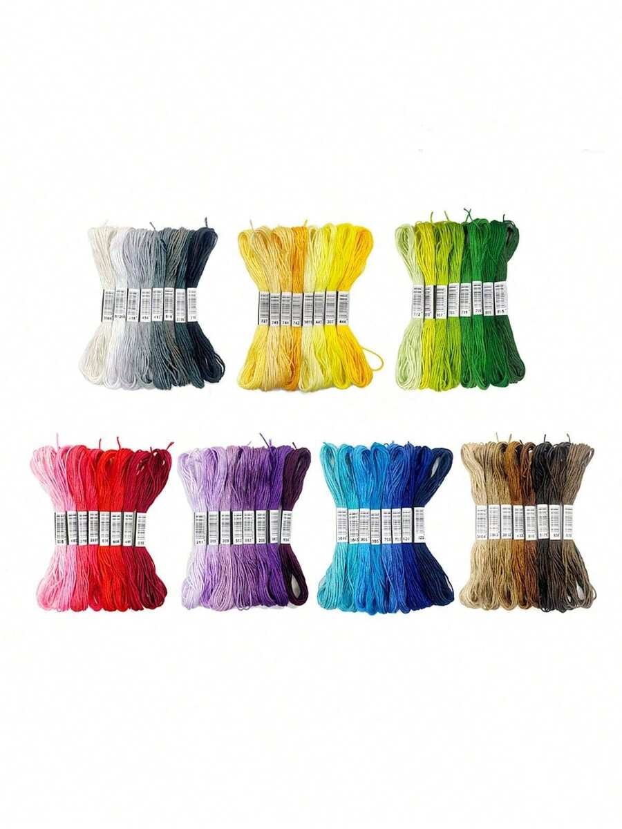 1 Set Of 8 Gradient Colors Embroidery Thread, 7 Styles Available, Colorful Stitches, Cotton Embroidery Thread, Cross Stitch Thread, Unique Style, Sewing Thread, Craft Twisted Yarn