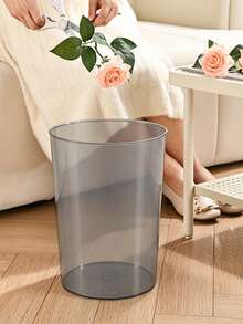 1/2PCS Transparent Trash Can, Home Use No Lid Luxury Large Capacity Living Room Office Plastic Round Storage Trash Can, Transparent Flower Bucket Large Round Vase Wear-Resistant Flower Pot Root Space Design Flower Arrangement Container, Ice Beer Container - Grey - View 10