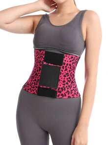 1pc Outdoor Sports Fitness Yoga Training New Leopard Print Waist Shaping Belt, Plastic Waist Cincher, Women's Elastic Waist Belt - Multicolor - View 4