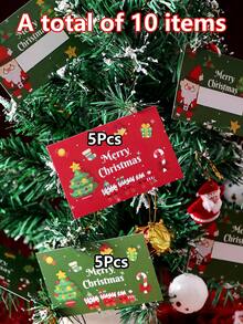 10/20pcs Christmas Scratch-Off Cards - Red & Green Holiday Gift Cards, Merry Christmas Design, Suitable For Parties, Events, DIY Rewards, Christmas And Snowflake Decor - View 15