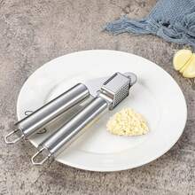1/2Pcs Silicone Garlic Peeler Tube & Stainless Steel Garlic Press Mincer, Manual Garlic Skin Remover Crusher Combo Set Household Kitchen Cooking Prep Gadget - 1 Piece Garlic Press - View 3