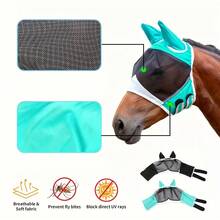 1pc Breathable Mesh Adjustable Horse Fly Mask With Ear Covers Anti Mosquito Insect Sun Protection Equine Face Cover - View 8