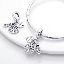 1Pc Silver Plated Family Mom Dad Sister Heart Charm For Bracelet Necklace Pendant Beads For Diy Jewelry Making Thanksgiving Day Gift For Lover - Silver - View 3