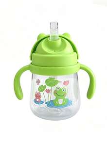Meoky Gelas Balita 9oz dengan Tutup Pengunci Klik dan Sedotan, Cocok untuk Bepergian atau di Rumah, Gelas Minum Plastik dengan Desain Anti Bocor Sangat Sempurna untuk Anak-Anak - Hijau - View 7
