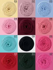 1/2件 T-Shirt 粗毛線，大號 300g±20g/件 - 2cm 寬，柔軟聚酯纖維毛線布料，適用於 DIY 鉤編包包、籃子、地墊、拖鞋、娃娃、毛線手工藝，多色度假風鉤編線，鉤編配件，手工禮物 - 彩色 - 查看 4