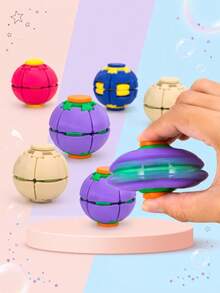 Best-Selling 3D Printed Deformable Press & Rotate Fidget Ball, Multi-Color Rotating Stress Relief Accessory For Teens, Portable Handheld Anxiety Relief Toy, Popular Finger Decoration, Suitable As Holiday Birthday Gift For Teens - Multicolor - View 6