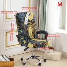 1pc Printed Office Chair Cover, Minimalist Style Chair Cover, Suitable For Office, Study, Living Room, Printed Office Zipper Chair Cover - Multicolor - View 11