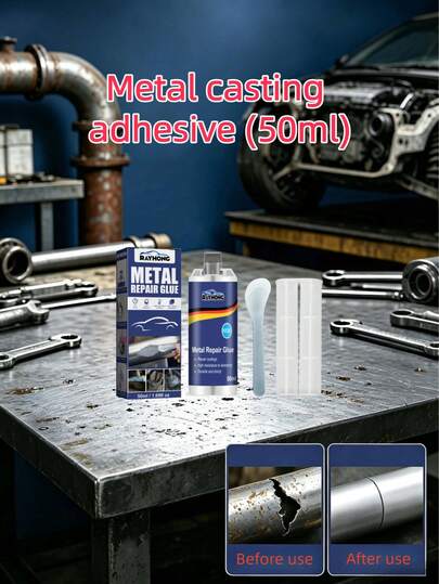Metal Casting Glue, High Temperature Resistant Welding Glue For Metal Castings, Sand Holes, Air Pores, Cracks, Electric Welding Repair, Cast Iron Water Pipes, Radiators, Oil Tank Leaks, Welding Repair AB Glue