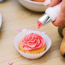3pcs Large Cream Piping Nozzle Set, Stainless Steel Cake Piping Tips, Decoration Tools, Silver, Piping Bag Accessories, Suitable For Cookies, Cupcakes, Baking Buttercream - Multicolor - View 5