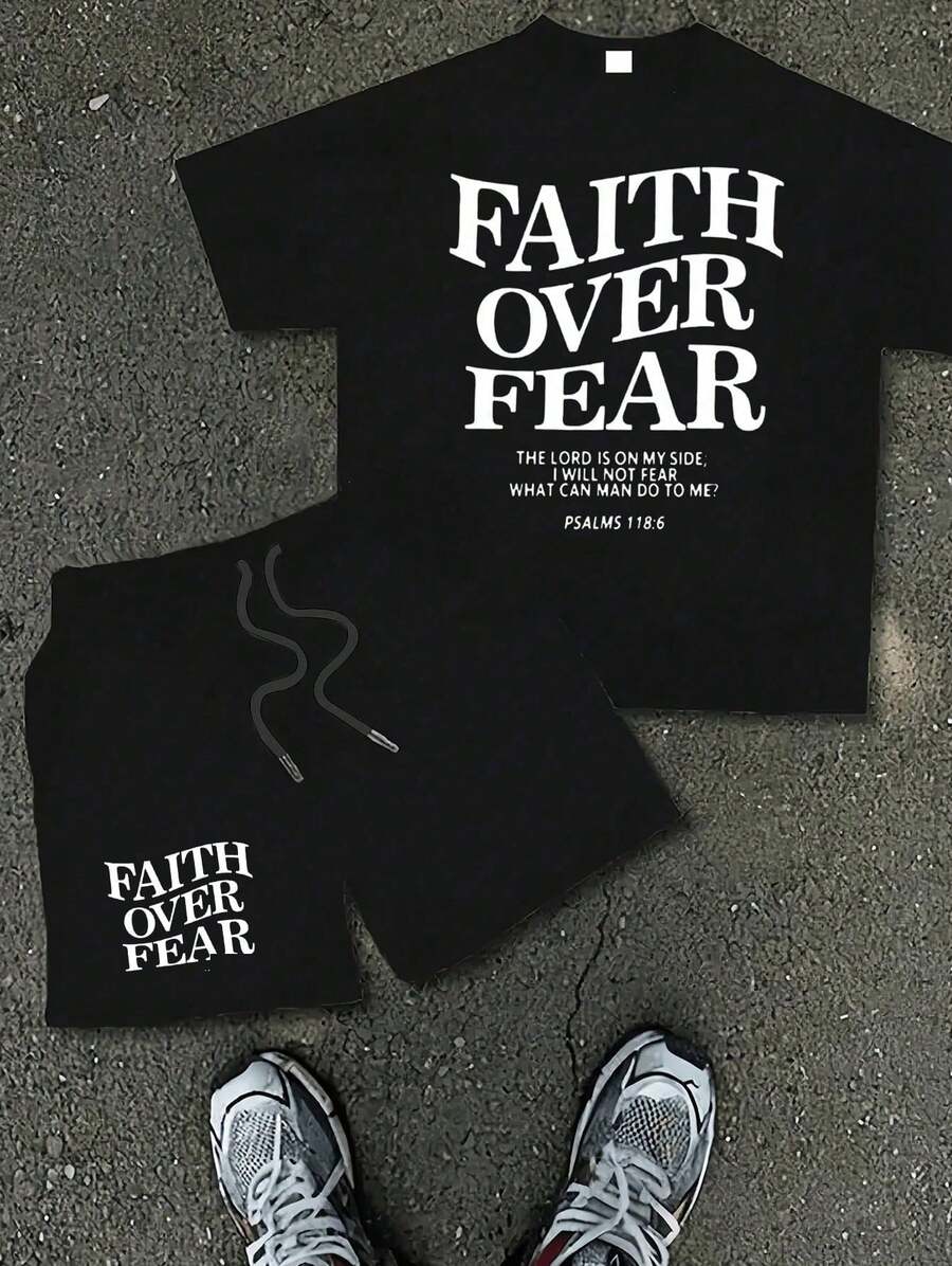 Men's Never Give Up Virgin Mary Cross Graphic T-Shirt, Y2K Cotton Short Sleeve Tee, Casual Summer Streetwear For Daily Wear - Black Top - View 1