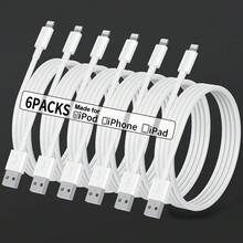 2/4/6pcs 3.3ft/100cm High-Speed Data Transfer Fast Charging Cable Compatible With IPhone 14 Series/ 14 Pro Max/14 Pro/14 Plus/14/13/12/11/XS/XR/8/7/6/ Series - White - View 1