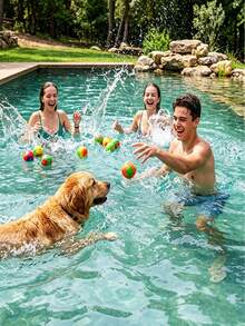 5 pièces Balles d'eau réutilisables pour piscine, Fournitures de fête de piscine, Jouets de balles d'eau colorées pour fête de piscine d'été, Jeux d'eau de plage, Fournitures de divertissement, Sports d'eau d'été, Piscine, Été, Essentiel de vacances - Balle d'eau en tissu - Voir 8