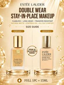 Estée Lauder 雅詩蘭黛粉底液 1W1 5/7/15ml，高遮瑕，有效遮蓋毛孔與細紋，長效持妝，不暈染不脫妝，易上妝，適合乾性肌膚 - 雅詩蘭黛DW1w1粉底液 - 查看 15