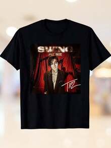 TX2 Swing At Me Album Band Graphic Tee, Concert Merch Print Unisex Casual All Season Cotton Fan Top - Black - View 1