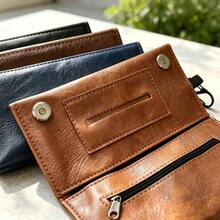 1PC Creative New 2-Layer PU Leather Tobacco Pouch, Smoking Accessories Storage Bag, Creative Wallet, Portable Tobacco Bag, Multiple Colors Available, Perfect Gift For Boyfriend! - Button-down Style - View 8