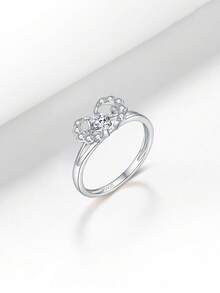 925 Sterling Silver Cubic Zirconia Dynamic Ring, Romantic Gift For Her - Multicolor - View 4