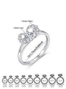 925 Sterling Silver Cubic Zirconia Dynamic Ring, Romantic Gift For Her - Multicolor - View 6